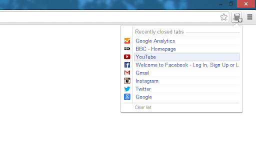 Closed tabs