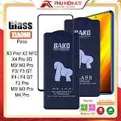 Kính Cường Lực Baiko Poco X3 Pro/ X3 Nfc/ X4 Pro 5G/ M5 / M3 Pro/ F3/ C40 / F4/ F4 Gt/ M4 Pro Cao Cấp Siêu Bền Full Màn