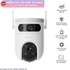 Camera kép quay/quét ngoài trời EZVIZ CS-H9C 2K (AI, 3MPx2, Color, LAN)