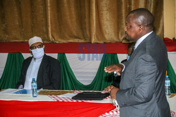 Health CS Mutahi Kagwe,with clerics at Ufungamano House, Nairobi, on June 17, 2020.