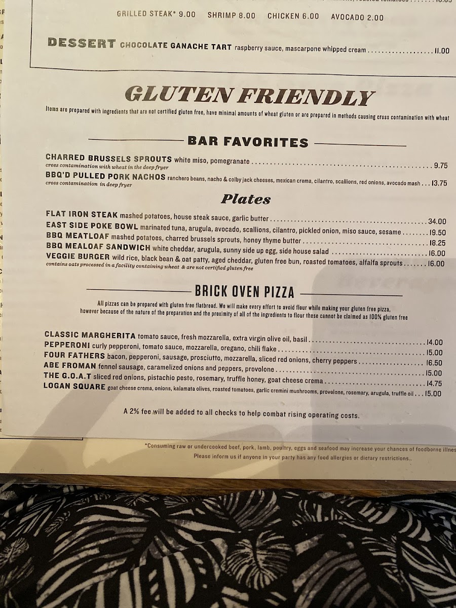 City Tap House Penn Quarter gluten-free menu