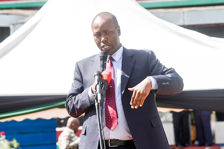 Nakuru Governor Lee Kinyanjui addresses the people during the Nakuru BBI consultative meeting at Central Rift Valley Agricultural Showground. The meeting was held in preparation for the BBI rally on March 21.