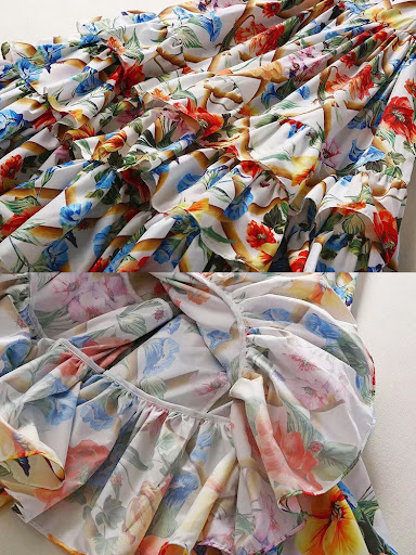 Title 4, Self-cultivation Medium and Long Print Dress Gi...