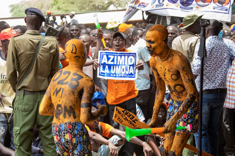 Azimio la Umoja supporters during a rally addressed by ODM leader Raila Odinga and several leaders in Turkana, April 3