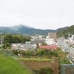 view from the Romancecar during a Typhoon in Hakone, Japan 