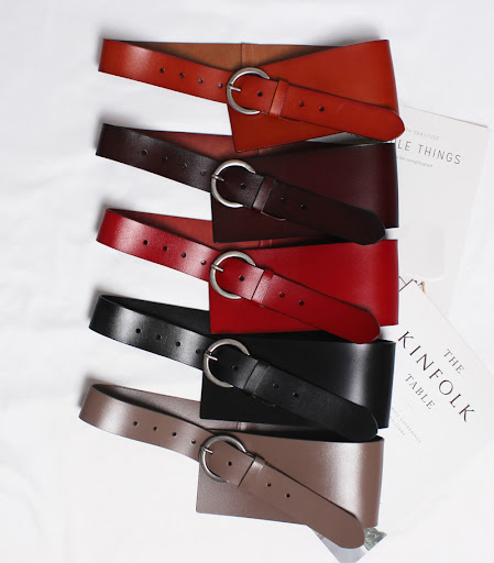 Title 7, Womens Genuine Leather Wide Belt With Skirt
