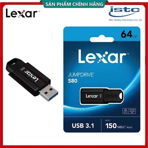 [Chính Hãng] Usb Lexar Jumpdrive 64Gb | 32Gb S80 Usb 3.1 Flash Drive Ljds080032G - Bnbng