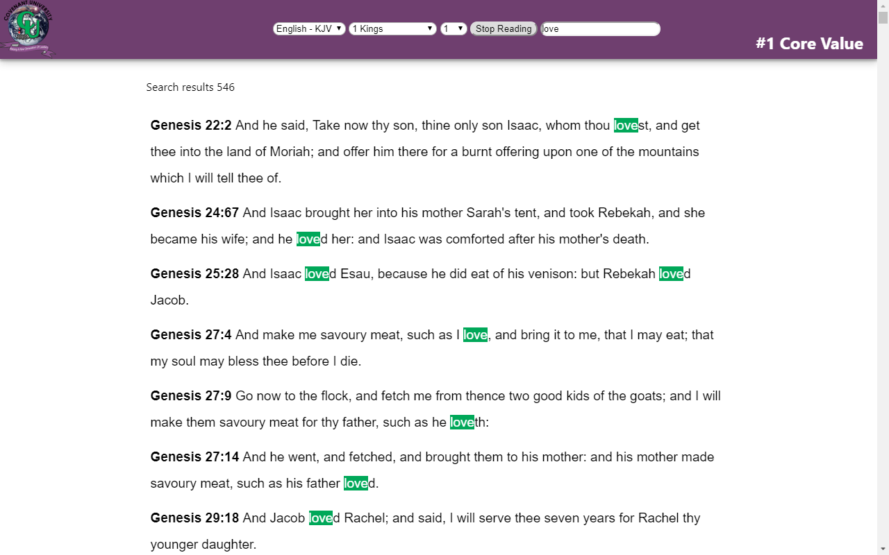 Covenant University Scripture Search Preview image 3