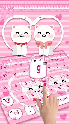 Pink Cute Kitty Cat Keyboardのおすすめ画像2