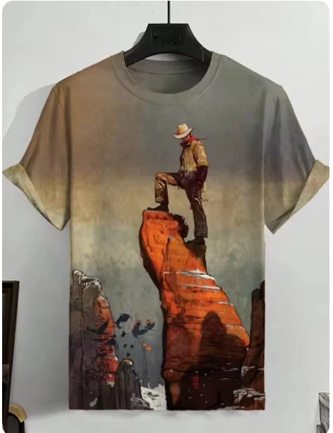 Męska Koszulka 3D z Nadrukiem Ukiyo-e w Stylu Japońskim, Krótki Rękaw, Casual, Wygodna i Stylowa, Idealna na Co dzień, Wyjątkowy Design.