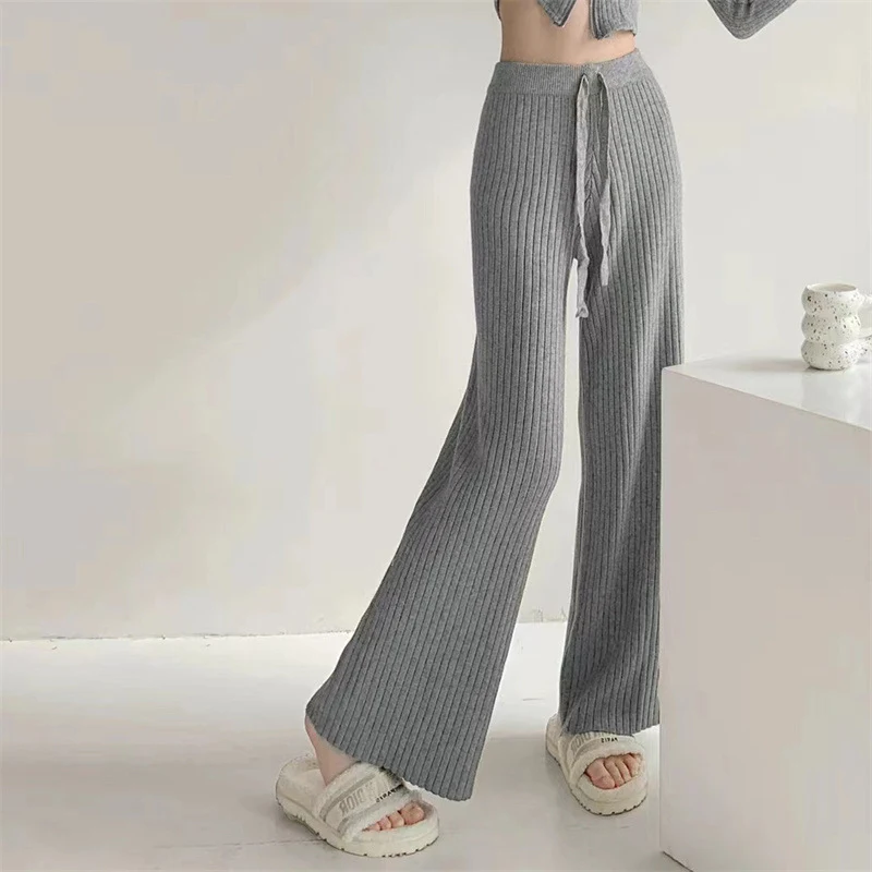 Pantalones de punto suaves y adelgazantes de cintura alta para mujer Comodidad y estilo combinados, realzando tu figura con elegancia y suavidad.