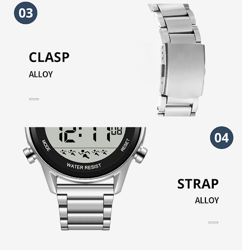 Title 5, Steel Belt Sports Electronic Watch Waterproof M...