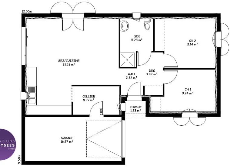  Vente Terrain + Maison - Terrain : 406m² - Maison : 91m² à Benon (17170) 