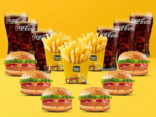 6 Tandoori Chicken Burger With 3 Salted Fries And 6 Pepsi [250 Ml]