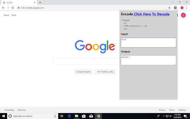Base 64 Encoder and Decoder chrome extension