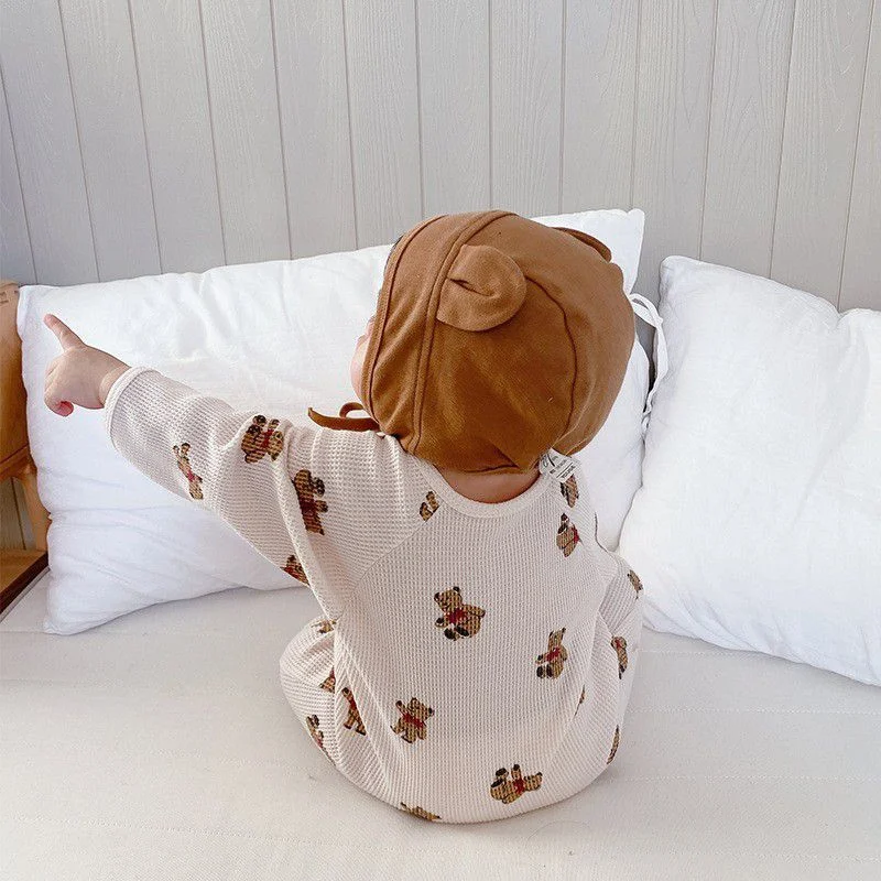 Baby eendelige romper, westernstijl, voor uitstapjes en thuis. Comfortabele baby pyjama. Zacht en ideaal om in te spelen en te slapen.