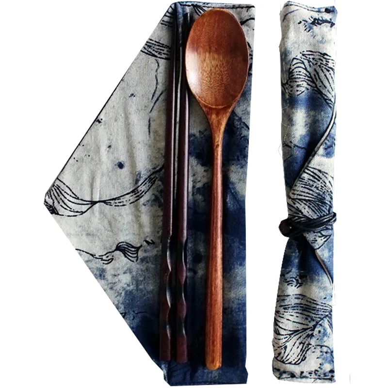 Title 1, Ensemble de cuillère et baguettes en bois massi...