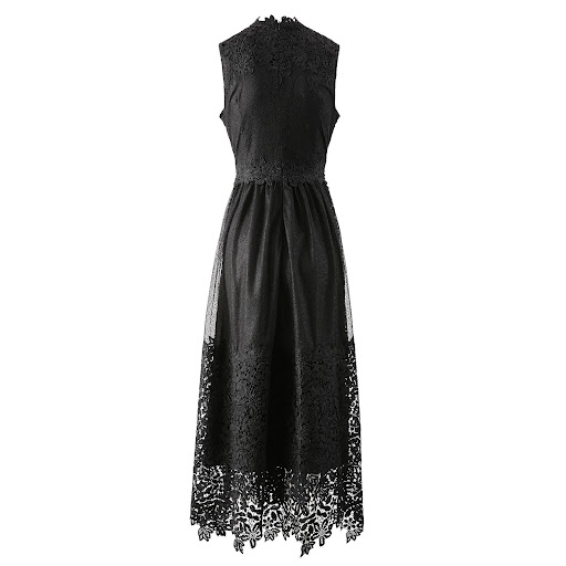 Title 4, Water Soluble Stitching Lace Sleeveless Dress