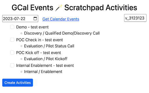 GCal Scratchpad Extension