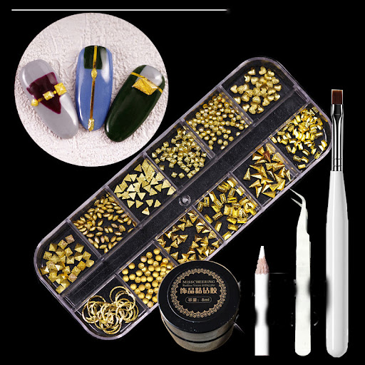 Title 11, Metal Rivets Rhinestone Nail Decorations Mixed ...