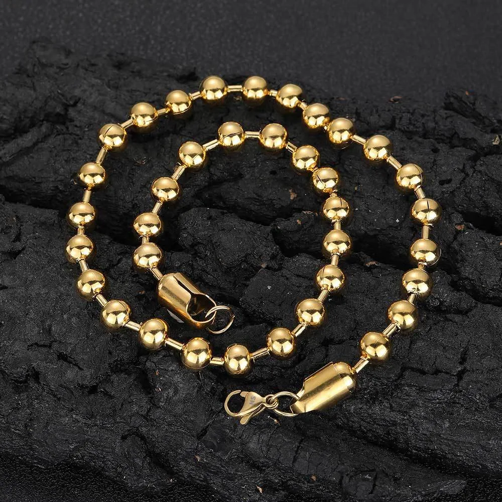 Title 12, 8mm RVS Glazen Kralenketting Ketting Armband Ti...