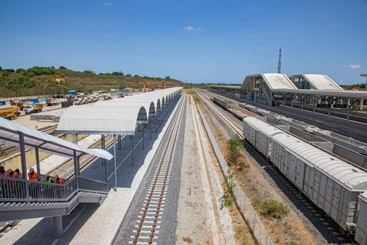 A section of the construction of the SGR-MGR link project in Mombasa.