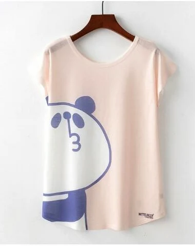 Damski T-shirt z uroczym nadrukiem - 1