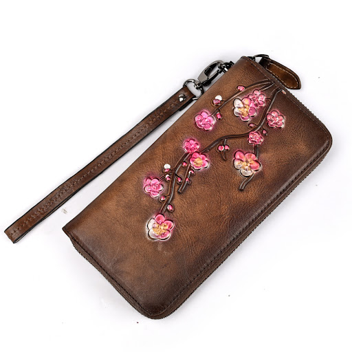 Title 10, Embossed Leather Multiple Card Slots Wallet for...