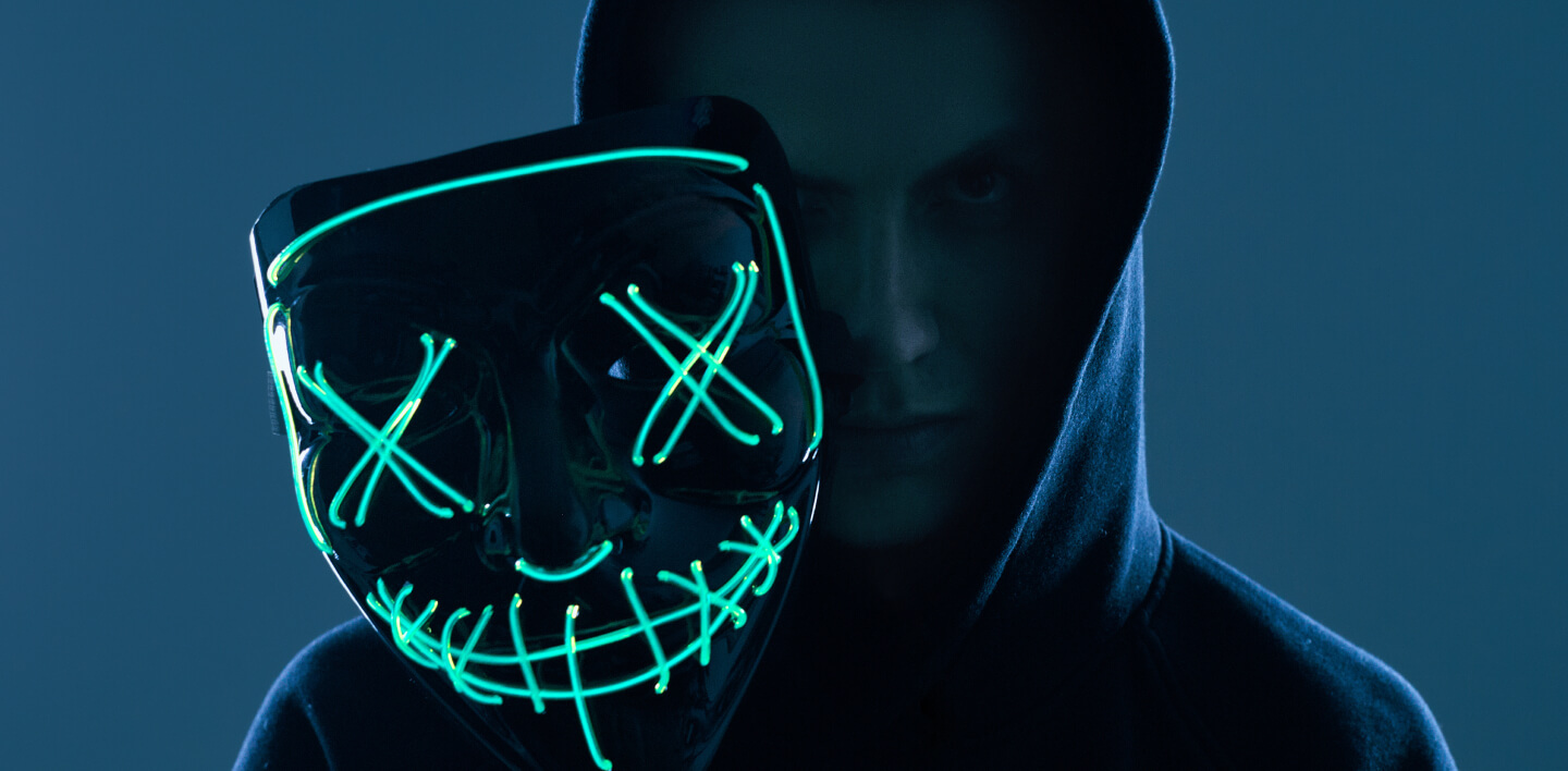 Hacker with mask.