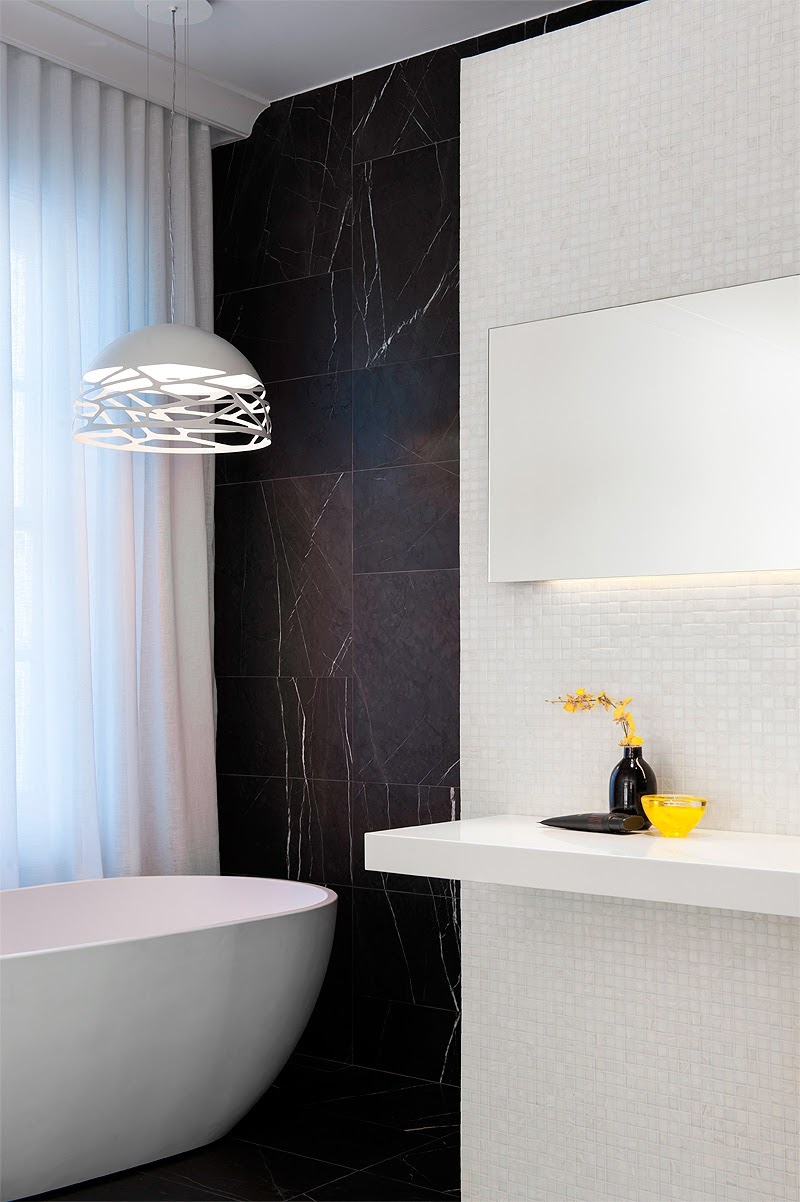 Baño en blanco y negro - Estudio Minosa Design