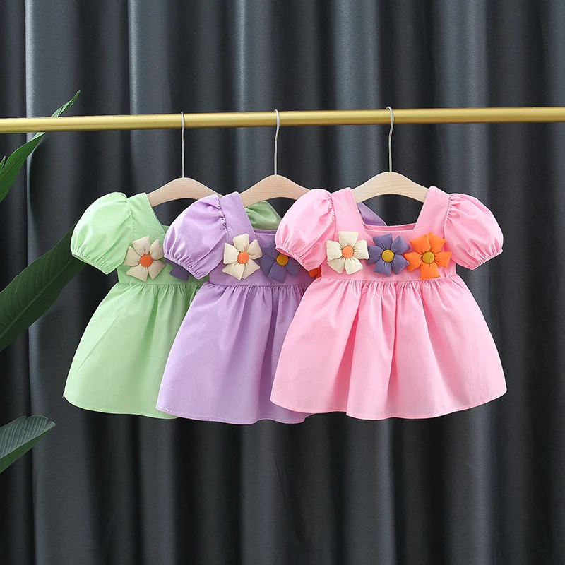 Title 7, Robe Princesse pour Filles Col Carré Manches Bo...