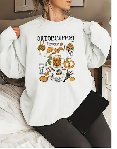 Title 2, Fleece Printed Casual Long Sleeved Sweatshirt