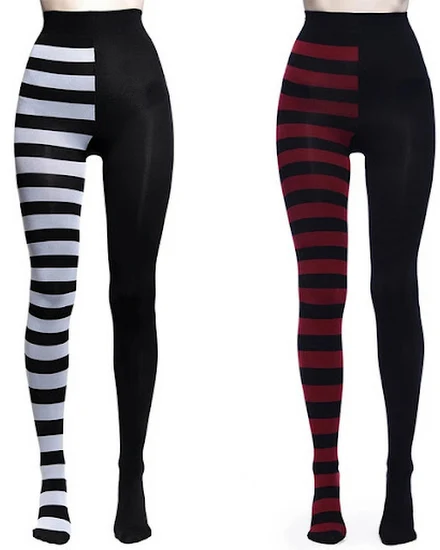 FCCEXIO Striped Yoga Legging Women Print Goth Style Long ... - 0