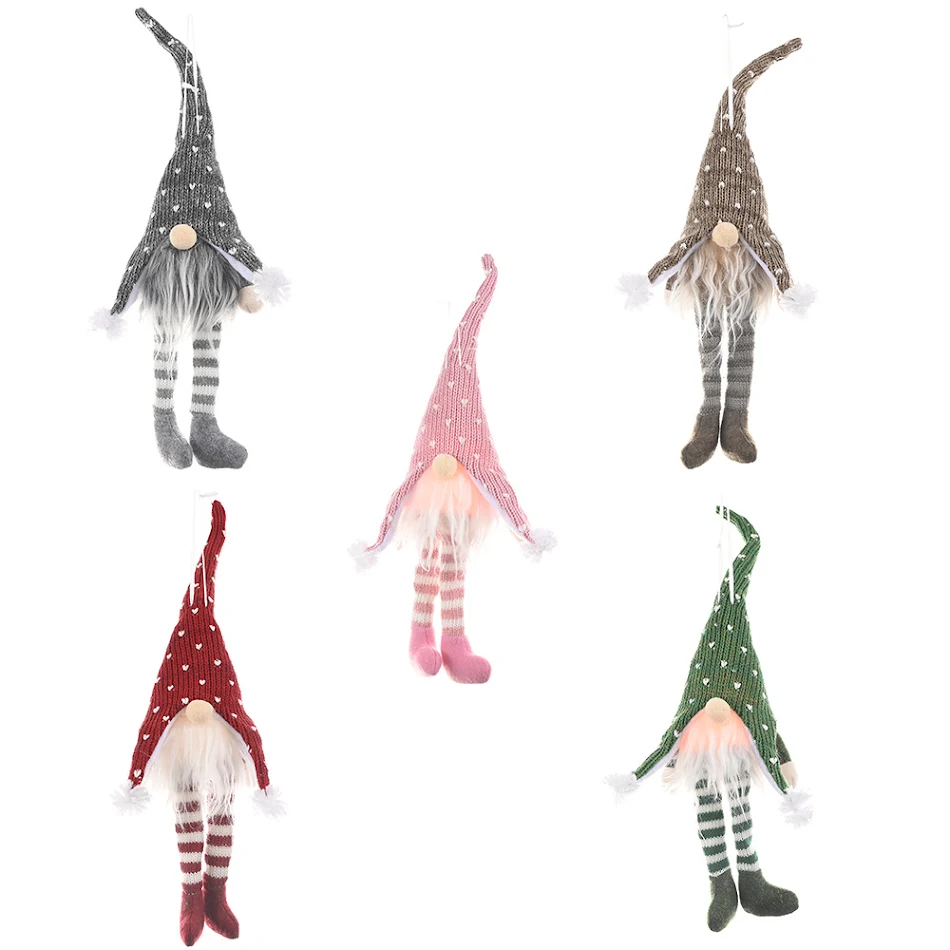 Christmas Decoration Supplies Forest Elderly Hanging Leg Pendant With Light Creative New Faceless Doll Ornaments for Fes