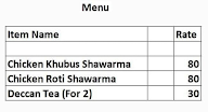 Deccan Chai menu 1