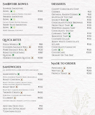 BOOKED! Cafe menu 1