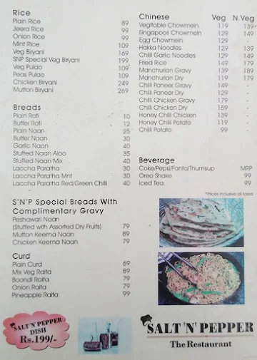 Salt N Pepper menu 