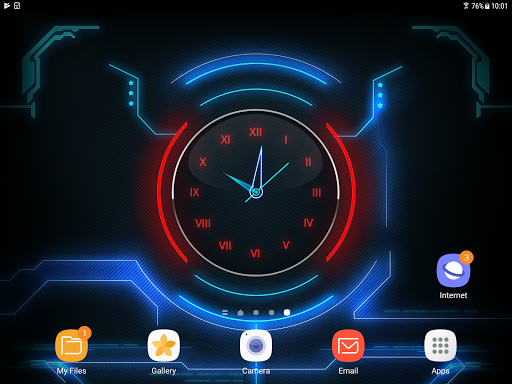 3D Neon Live Clock Wallpaper