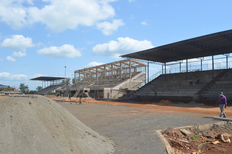 Wang'uru stadium on June 2, 2021. The facility is 82 per cent complete and will be ready by August 2021.