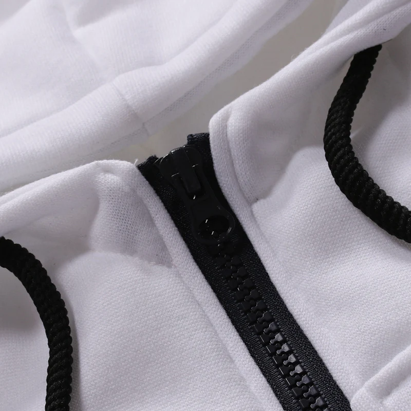 Men's casual slim zipper hooded sweater suit