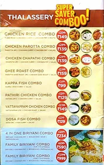 Thalassery Restaurant menu 