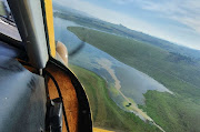 An aerial view of the sewage spilling into the Midmar Dam in the KZN Midlands.