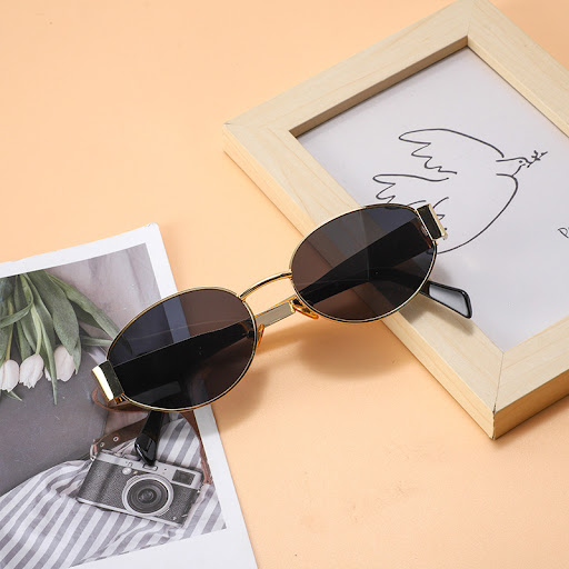 Title 1, Womens Metal Retro Oval Sunglasses