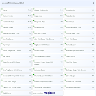 Cheezy and Chilli menu 1