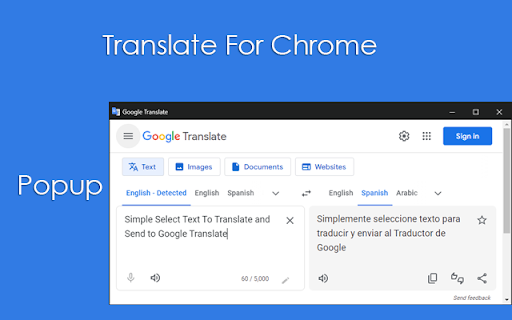 Translate For Chrome Extension