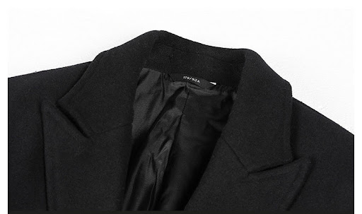 Title 1, Mens mid-length double-breasted woolen coat. S...