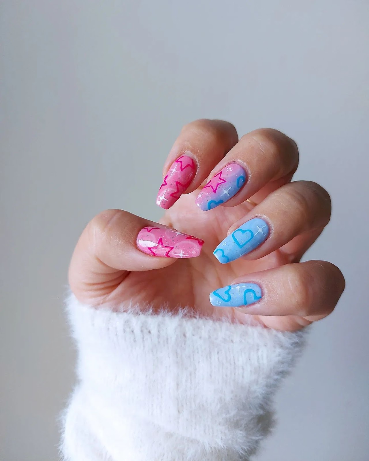 Multi-color nail art summer nails