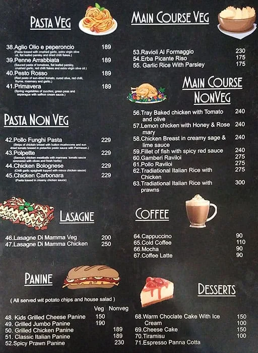 Go Italia menu 