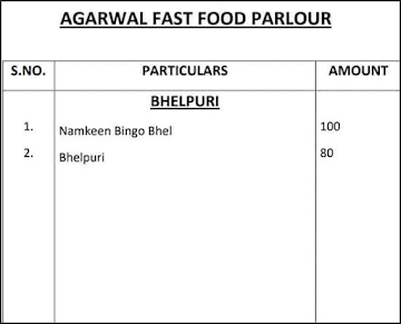 Agarwal Fast Food Parlour menu 