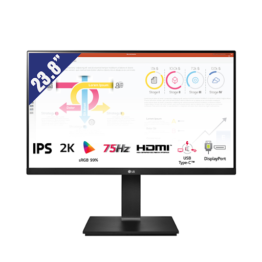 Màn hình LCD LG 23.8" 24QP750 (2560 x 1440/IPS/75Hz/5 ms/FreeSync)